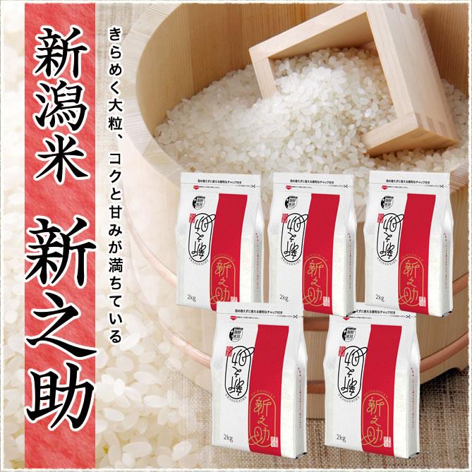 新之助 新米 令和7年産 新潟産 10kg(2kg×5袋) 米 新鮮密封 窒素