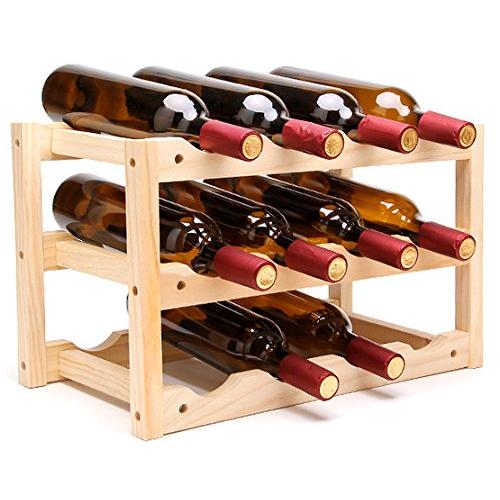 Anberotta 木製 ワインラック 積み重ね式 ホルダー ワイン シャンパン ボトル ウッド 収納 ケース スタンド インテリア ディス