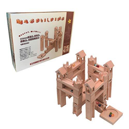 売れ筋 Mag Building 積み木 ビ 玉転がし ピタゴラスイッチ 転がし おもちゃ ブロック 知育玩具 木製 立体パズル ブナ材 90pcs 流行に Kuljic Com