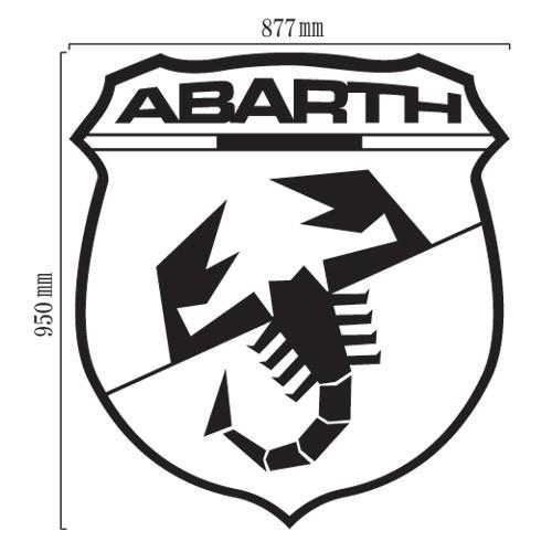 フィアット アバルト FIAT ABART エンブレム 特大切抜きステッカー 幅