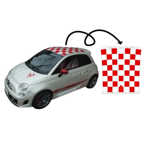 【ネコポス不可】フィアット アバルト FIAT ABARTH 切抜きステッカー ルーフチェッカー  3M製塩ビ粘着フィルム