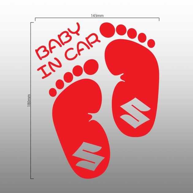 ネコポス対応 Baby 好評にて期間延長 In Car スズキロゴ 足型 ベビーインカー 車 ステッカー 出産祝い カッティング文字suzuki ギフト 赤ちゃん プレゼント