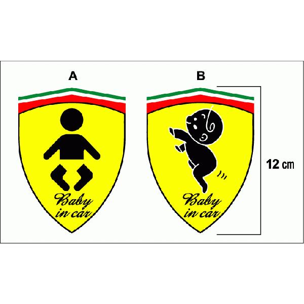 フェラーリ Ferrari 風 バッジタイプ BABY IN CAR ステッカー｜imagine-style