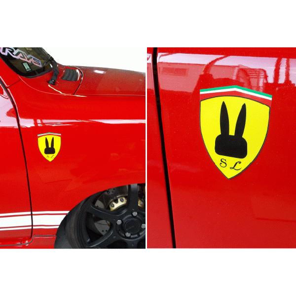 スズキ SUZUKI ラパン フェラーリ Ferrari風エンブレム ステッカー 縦