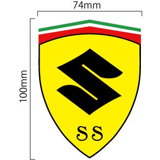 スズキ SUZUKI ラパン フェラーリ Ferrari風エンブレム ステッカー縦