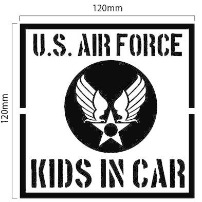 U.S AIR FORCE KIDS IN CAR 切抜きステッカー 色選択可｜imagine-style