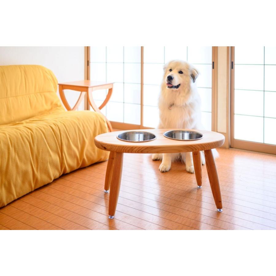 Coron ダブル Lサイズ　大型犬　食器台　国産杉　無垢素材　犬用　食器　フードボウル　｜imaginedog