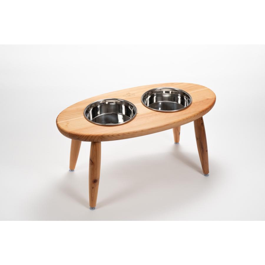 Coron ダブル Lサイズ　大型犬　食器台　国産杉　無垢素材　犬用　食器　フードボウル　 |  | 01