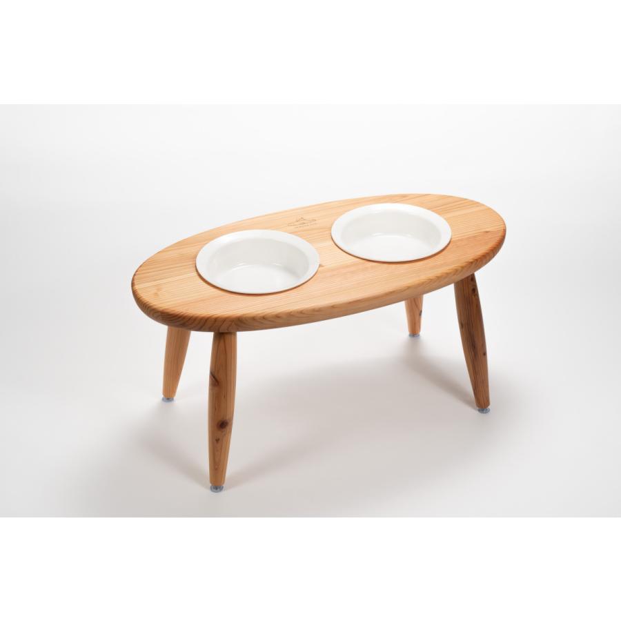 Coron ダブル Lサイズ　大型犬　食器台　国産杉　無垢素材　犬用　食器　フードボウル　 |  | 05