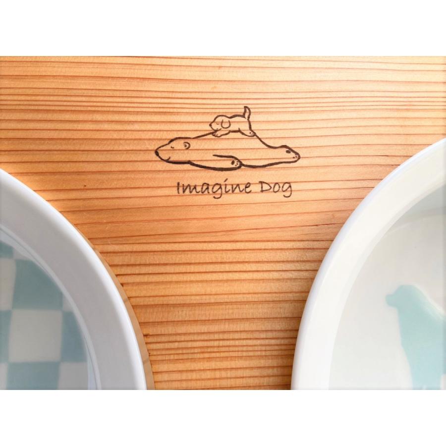 Coron ダブル Lサイズ　大型犬　食器台　国産杉　無垢素材　犬用　食器　フードボウル　 |  | 07