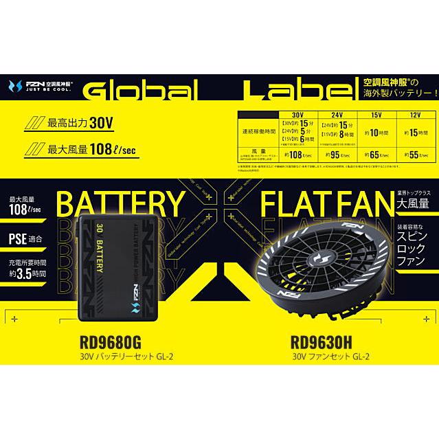 サンエス 空調風神服 30Vファン・バッテリーセット RD9630H + RD9680G