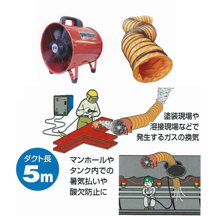 PROMOTE プロモート ポータブルファン JOD300 300mm (ダクト5m付) マンホール,トンネル内などの送排風に 工場内,地下工事などの換気に｜imaginet-de｜02