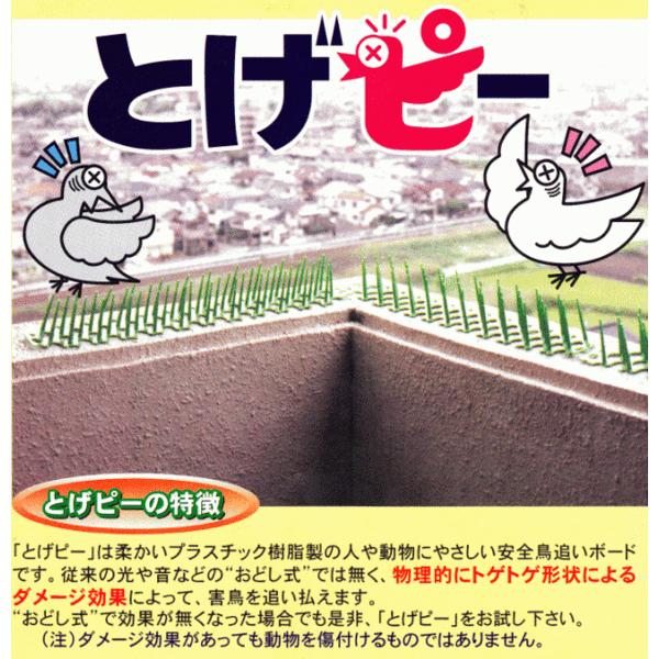 ハトよけ とげピー(緑色) 業務用60枚入 害鳥をやさしく撃退 ハトよけ とげピー(緑色) 業務用60枚入 害鳥をやさしく撃退