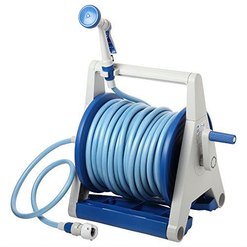 ハイパーリールaタイプ ホース リール 水やり アイリスオーヤマ グレー ブルー リール 洗車 グレー ブルー 掃除 庭 ガーデニング ショップイマハムカシ Hra 50agrm