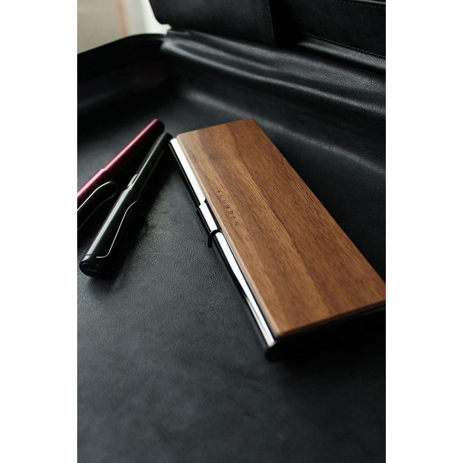 +LUMBER by Hacoa PEN CASE 重厚感のあるステンレス素材と銘木をあわせた木製ペンケース (Waln｜imahamukas｜07