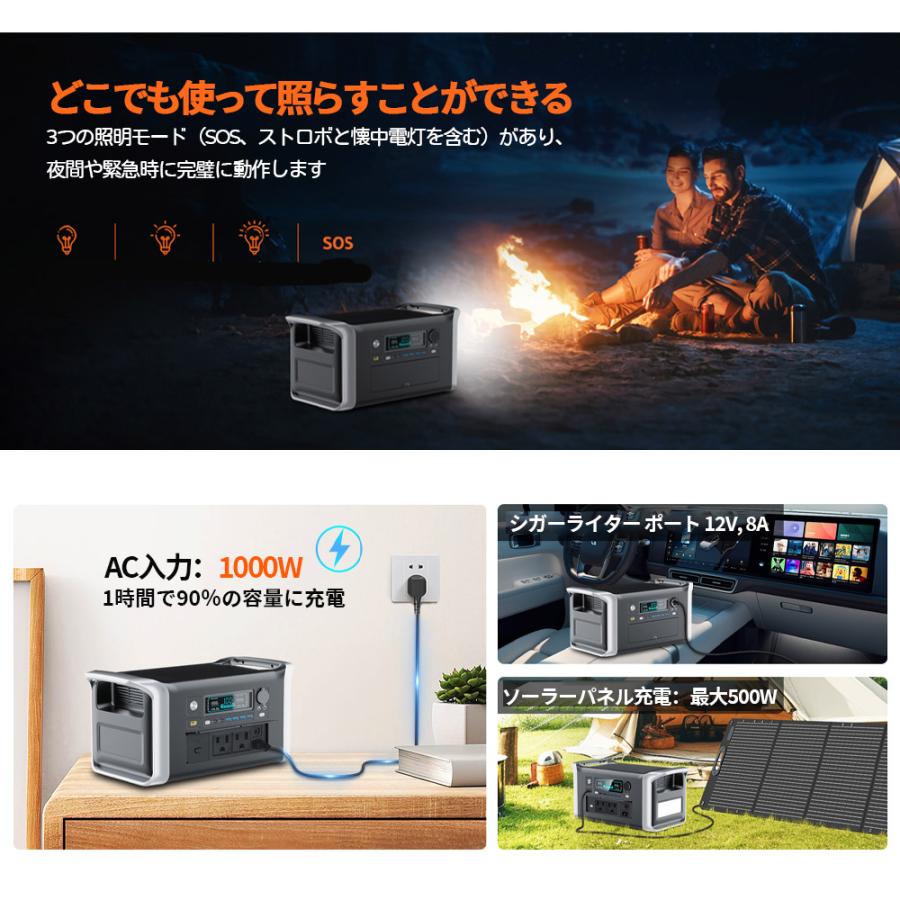 大容量ポータブル電源1024Wh 高速充電！災害に！キャンプに！車中泊に！