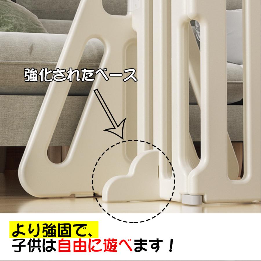 キッズパーテーション ベビーゲート 360cm ベビーサークル ワイド ベビーガード 置くだけ 自立式 ドア付き プレイヤード ベビーフェンスの画像