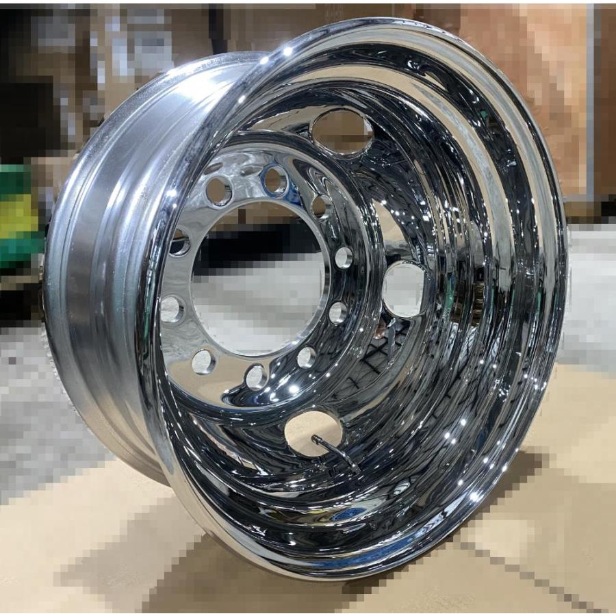 大型トラックメッキホイールRTGリア用(新ISO10穴)引き取り限定 メッキホイール 新ISO 17.5x6.75 10穴 リア用 クロムメッキ