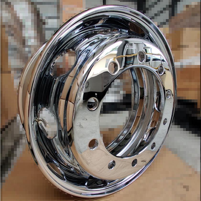 メッキホイール 新ISO 22.5x8.25 10穴 フロント用 クロムメッキ