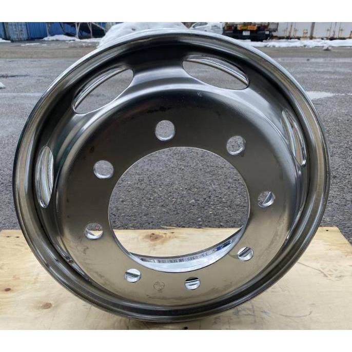 メッキホイール ISO 19.5x6.75 8穴 リア用 クロムメッキホイール