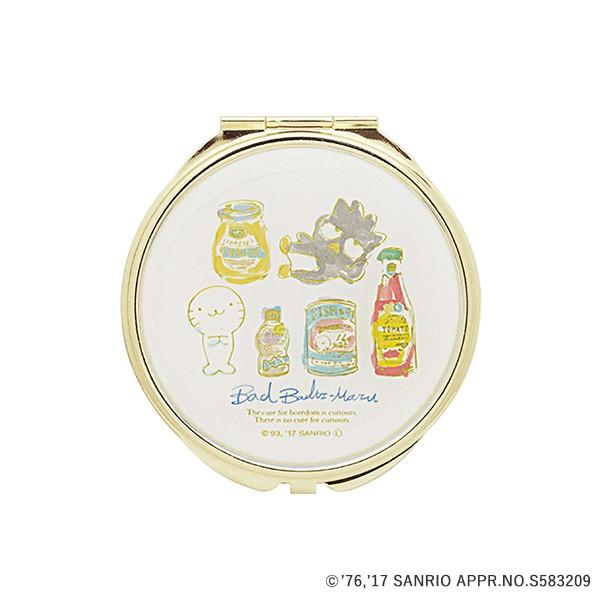 手鏡 ミラー 拡大鏡 キラキラ プレゼント コンパクトミラー 春夏新作 おしゃれ ふんわりバッドばつ丸 Sr M0004 Iv サンリオキャラクターズ かわいい アイボリー