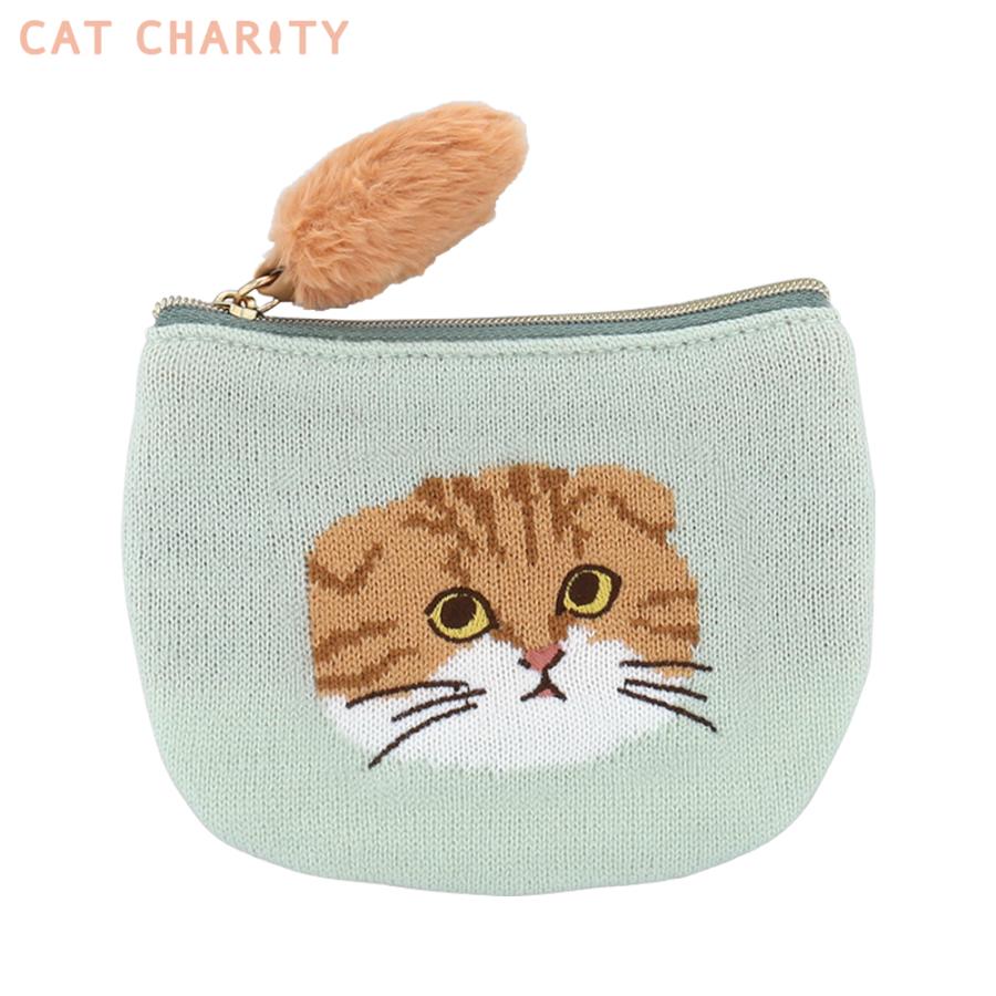Flowering キャットチャリティ ミニニットポーチ アメリカン