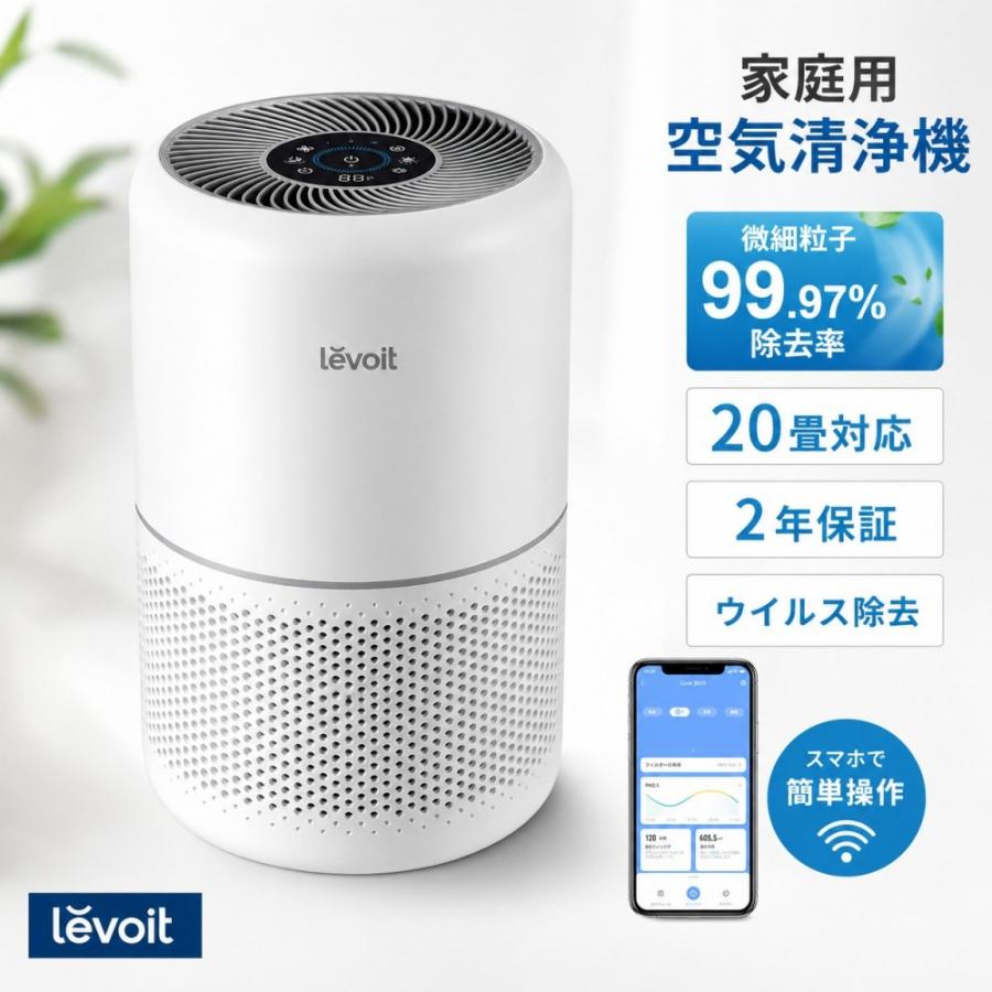 Levoit Core 300S 空気清浄機 20畳対応 動作品 Levoit Core 300S 空気清浄機 20畳対応 H13 HEPA 小型 WiFi 花粉 PM2.5
