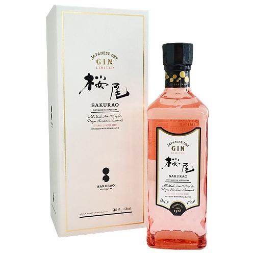 桜尾　　ジン JAPANESE DRY GIN LIMITED 桜尾 700ml 化粧箱入り ジン さくらお