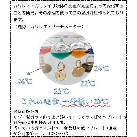 ガリレオ温度計 ガラスフロート温度計しずくS 333-203 ギフト プレゼント おしゃれ | Fun Science | 03