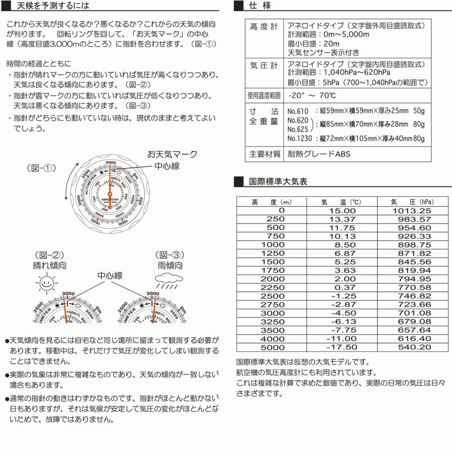 高度計 5000m 携帯型 アナログ 気圧計 no.620 送料無料 | ブランド登録なし | 04