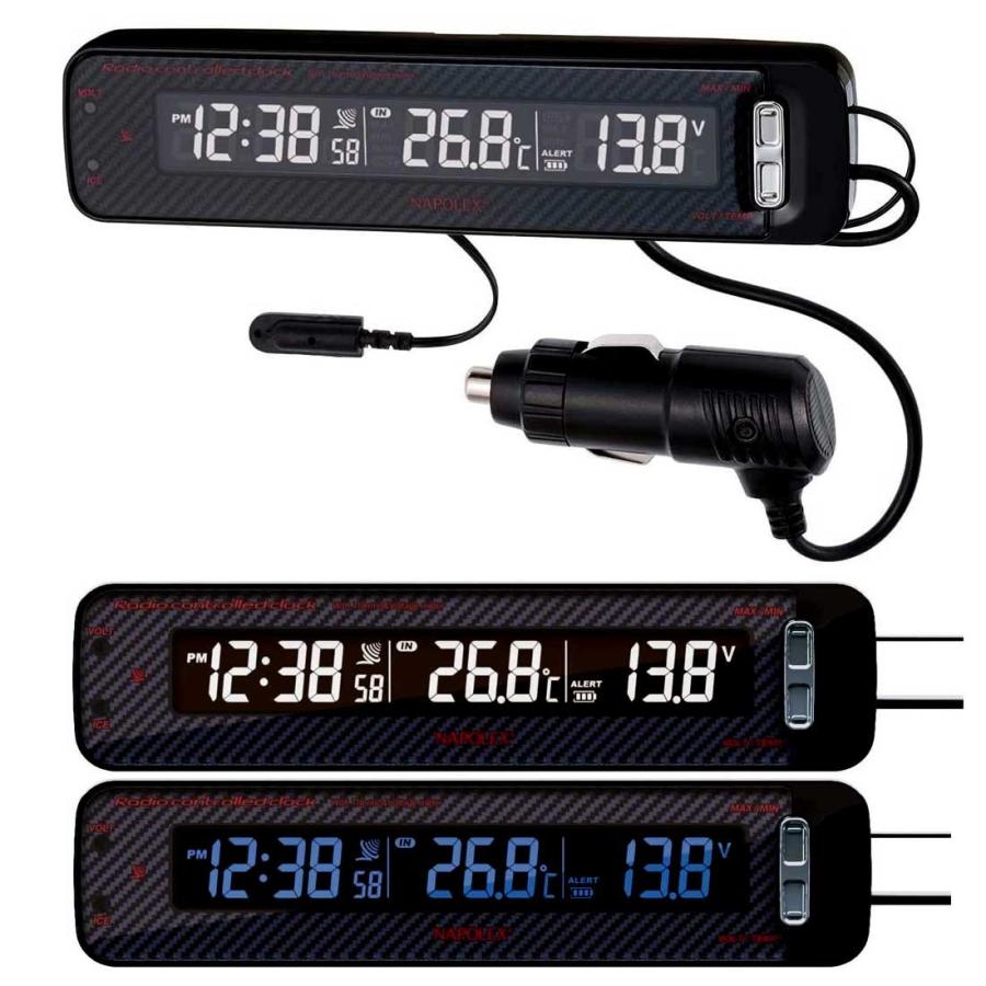 NAPOLEX（ナポレックス） VTメータークロック 車用電圧計 電波時計