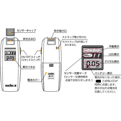 即納可 アルコール検知器 ソシアックX アルコールチェッカー SC-202 高精度 業務用 | ブランド登録なし | 02