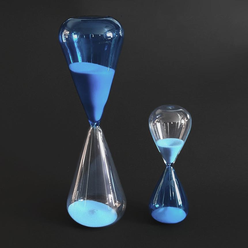 砂時計 15分/60分 ツートン ガラス シンプル ブルー オシャレ 送料無料