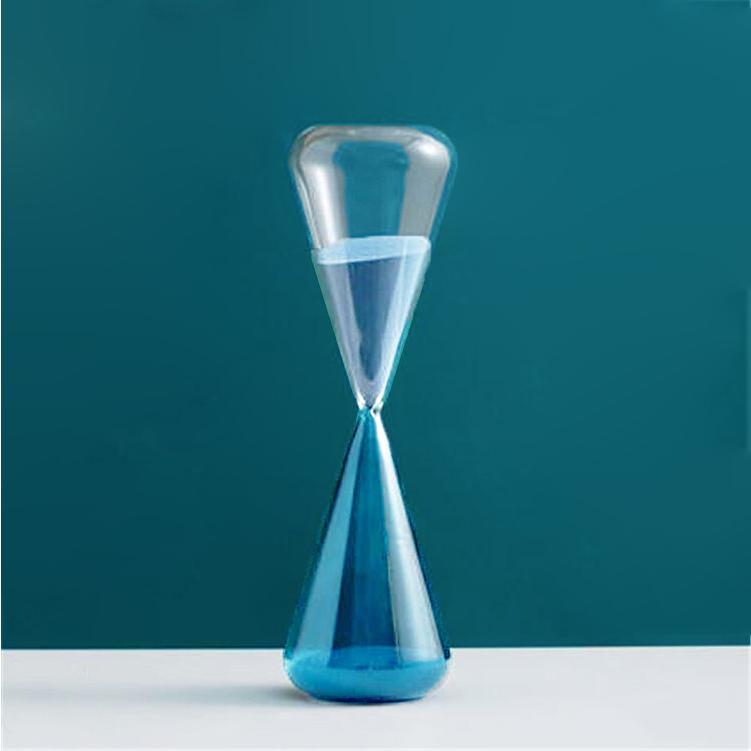 砂時計 15分/60分 ツートン ガラス シンプル ブルー オシャレ 送料無料