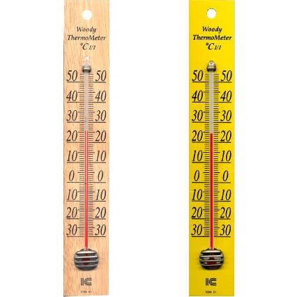 アイシー 《2点セット》シンプル 木製温度計 寒暖計 サーモ105 壁掛