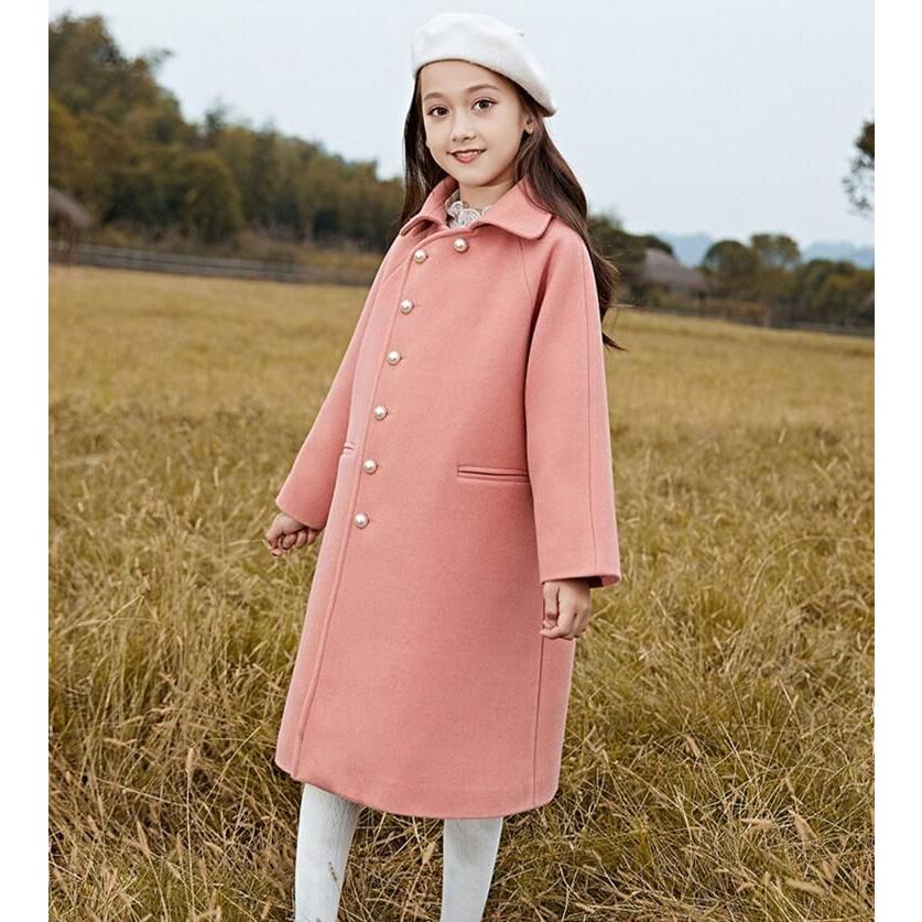 人気no 1 アウター 送料無料女の子コート チェスターコート 子供 子ども 女の子 防寒 キッズコート パール 上品 お嬢様 子供コート イエロー ピンク カラーコート オーバーオール Size 160 Grandprixlagoranco Cl