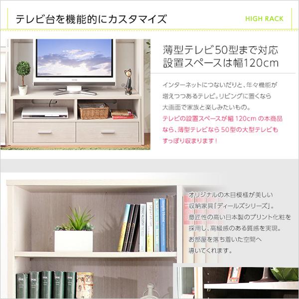 収納棚 ハイタイプ テレビスタンド専用 ベージュ ブラウン 収納 棚 戸棚 本棚 リビング収納 おしゃれ 機能性 省スペース｜imashun-stores｜08