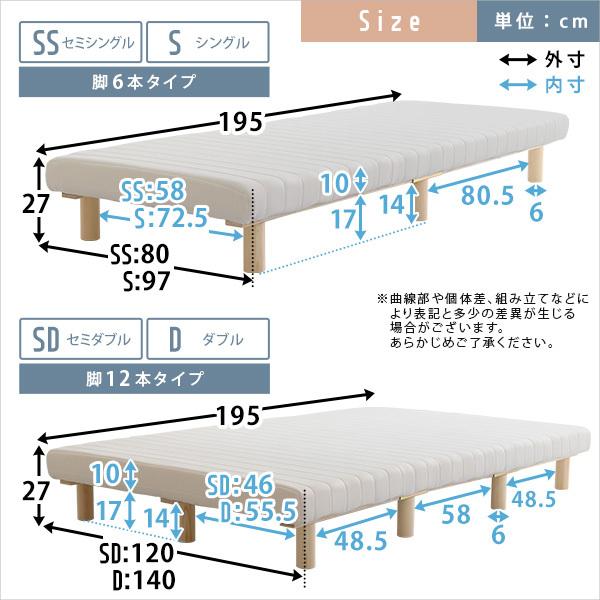 脚付きマットレス ダブル マットレス ウレタン ホワイト ネイビー ブラウン 省スペース 防カビ 高反発 通気性｜imashun-stores｜05