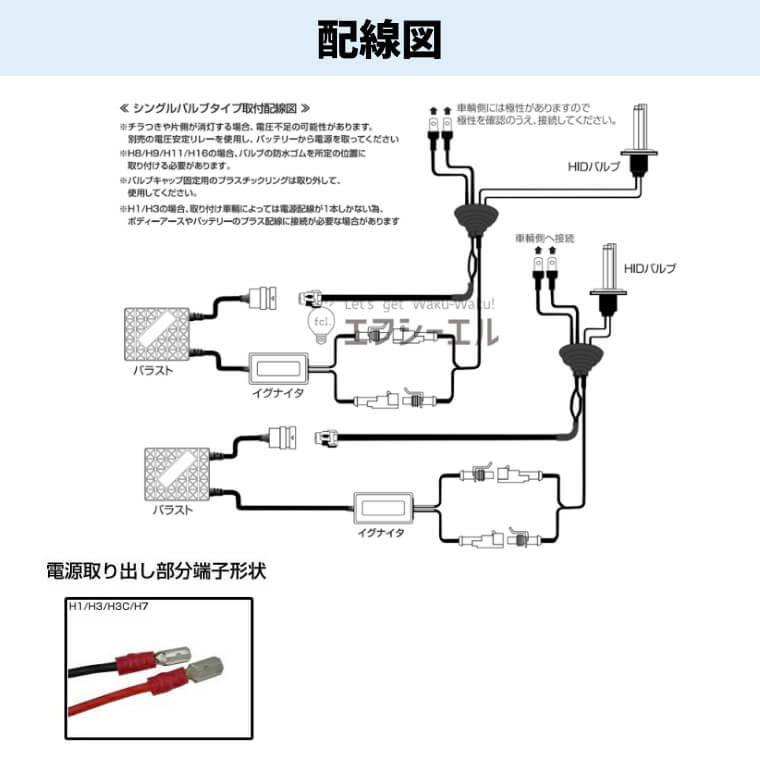 《保証なし》キャンセラー内蔵 HIDキット H7 35W 12V  車検対応　カー用品 車用品 エフシーエル ｆｃｌ ヘッドライト hid バルブ HID キット fcl｜imaxsecond｜16