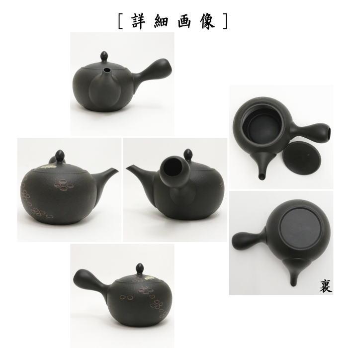 急須 常滑焼き とこなめ焼き 黒泥 カット朱 帯網 春秋窯 約600ml