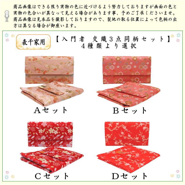 茶道具 帛紗ばさみ＆出帛紗＆ステンレス楊子 同柄 交織 3点セット 茶道