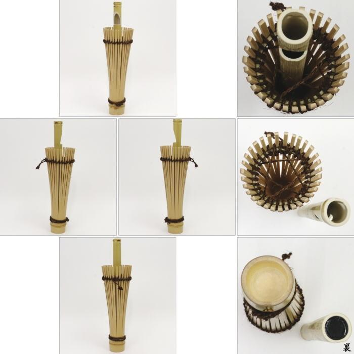 送料無料　時代物　乾山作 竹形掛け花入れ　花器活け花　華道具 送料無料時代物乾山作 竹形掛け花入れ花器活け花華道具