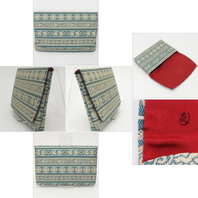 クリスマスファッション 服紗入れ 袱紗ばさみ 服紗ばさみ 袋師 千家十職 土田友湖作 錆納戸 七宝段紹巴 正絹 帛紗ばさみ 茶道具 帛紗入れ 懐紙ばさみ 懐紙入れ 三折れ 三つ折れ 袱紗入れ 茶器