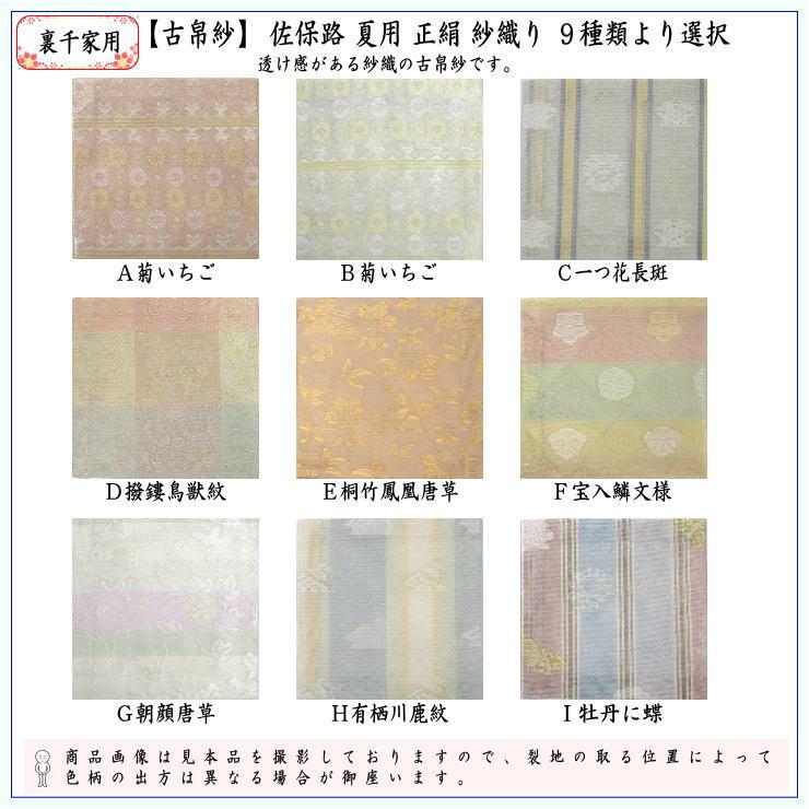 茶道用古帛紗 白馬デザイン 茶道具 古帛紗 佐保路 夏用古帛紗 正絹 紗織り 9種類より選択 夏裂地