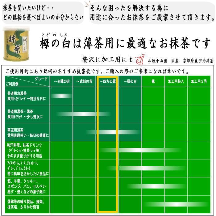 抹茶 MATCHA grenn tea 栂の白 30g入り 表千家 而妙斎御好み 山政小山