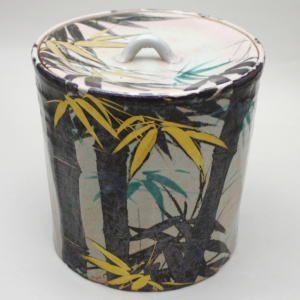 茶道具 水指 京焼 清水焼 山川巌 竹絵 茶道具 水指 京焼 清水焼 山川巌 竹絵
