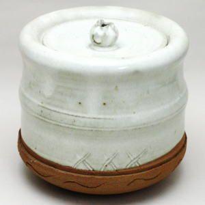 茶道具 水指 水差し 斑唐津焼 中嶋義紀作 城窯 つまみ クチナシの形 斑唐津焼き