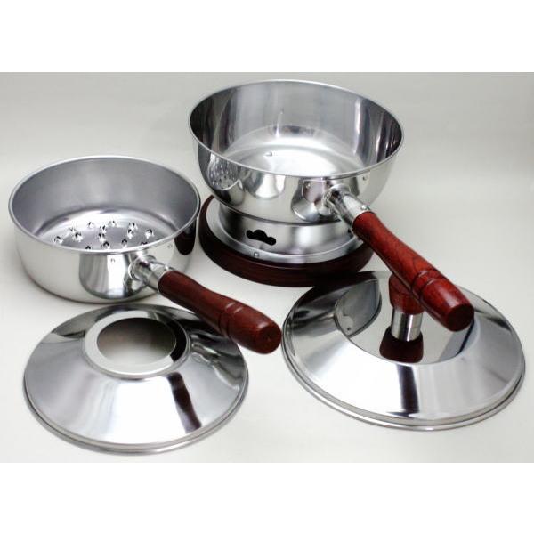 茶道具 水屋道具 新台十 台付十能セット 蓋付 2枚 ステンレス製 台十能