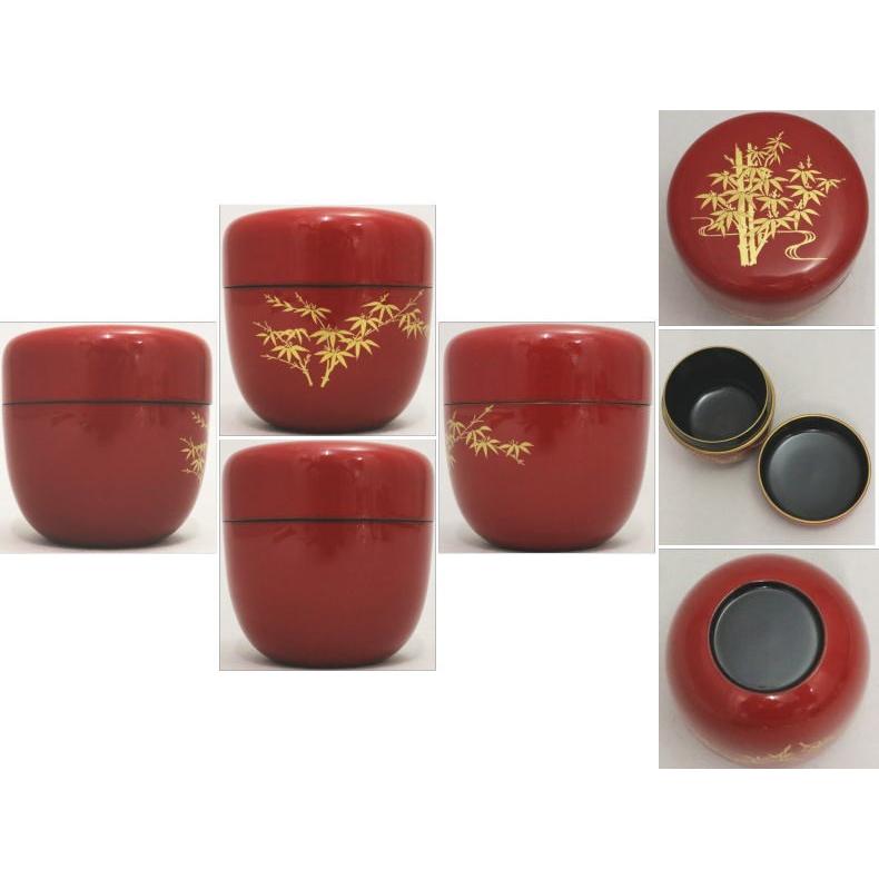 棗(なつめ) 磨き蒔絵 雪月花 桐箱付き 新品未使用 茶道具 なつめ お薄器 中棗 雪月花又は七宝又は草花七宝又は竹林