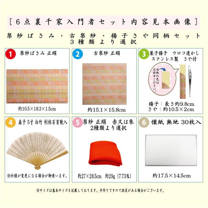 茶道具 お稽古用 茶道初心者用 6点裏千家入門者セット 同柄セット 3